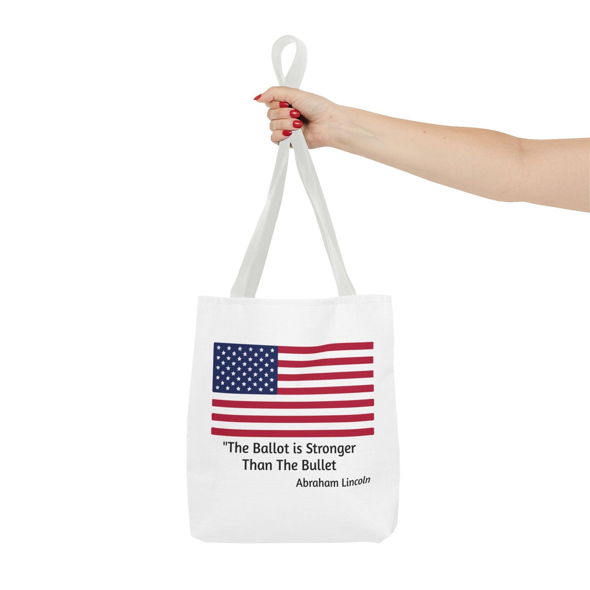 The Ballot is Stronger Than The Bullet Tote Bag (AOP) - Miniaday Designs, LLC.