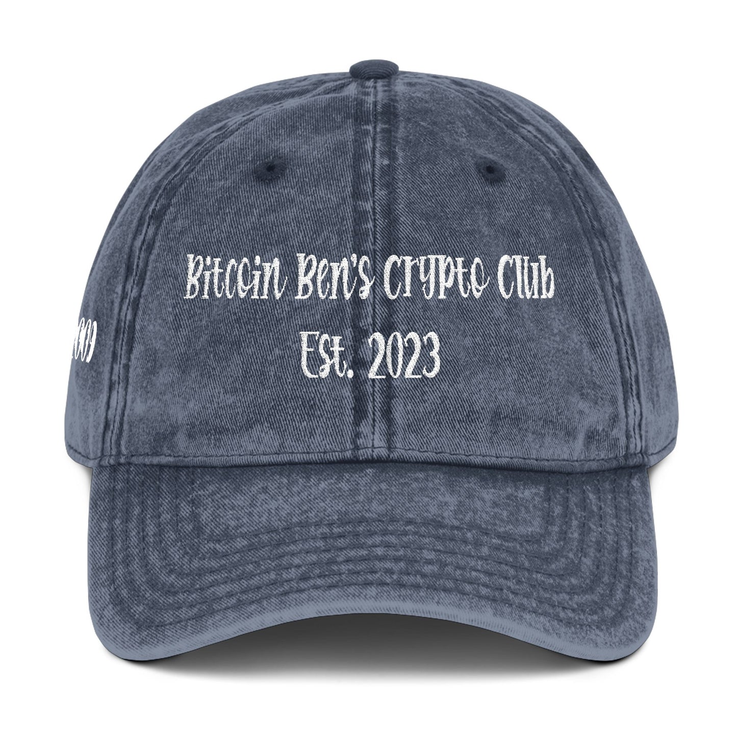 5.36" x 2" Length and Height of Font Bitcoin Ben's Crypto Club EST Haystack  Font VINTAGE (Embroidery)