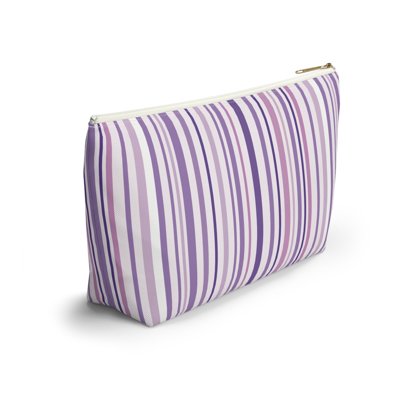 Pink and Purple Stripes Accessory Pouch w T-bottom
