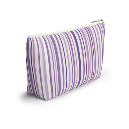 Pink and Purple Stripes Accessory Pouch w T-bottom