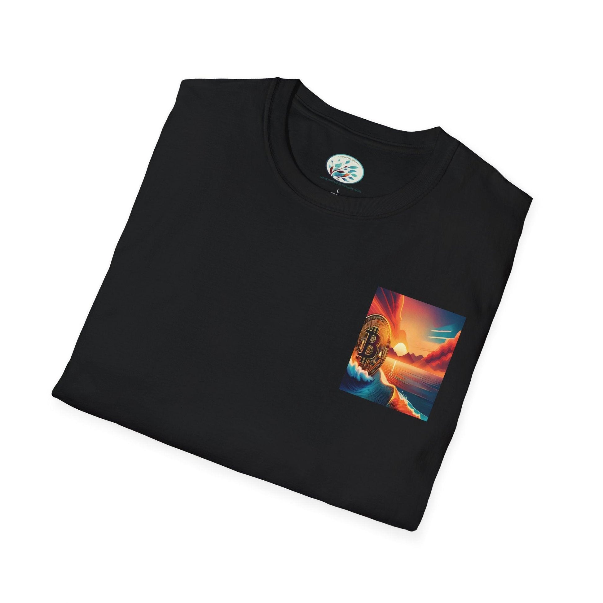 Ride the Wave Bitcoin Unisex Softstyle T-Shirt - Miniaday Designs, LLC.