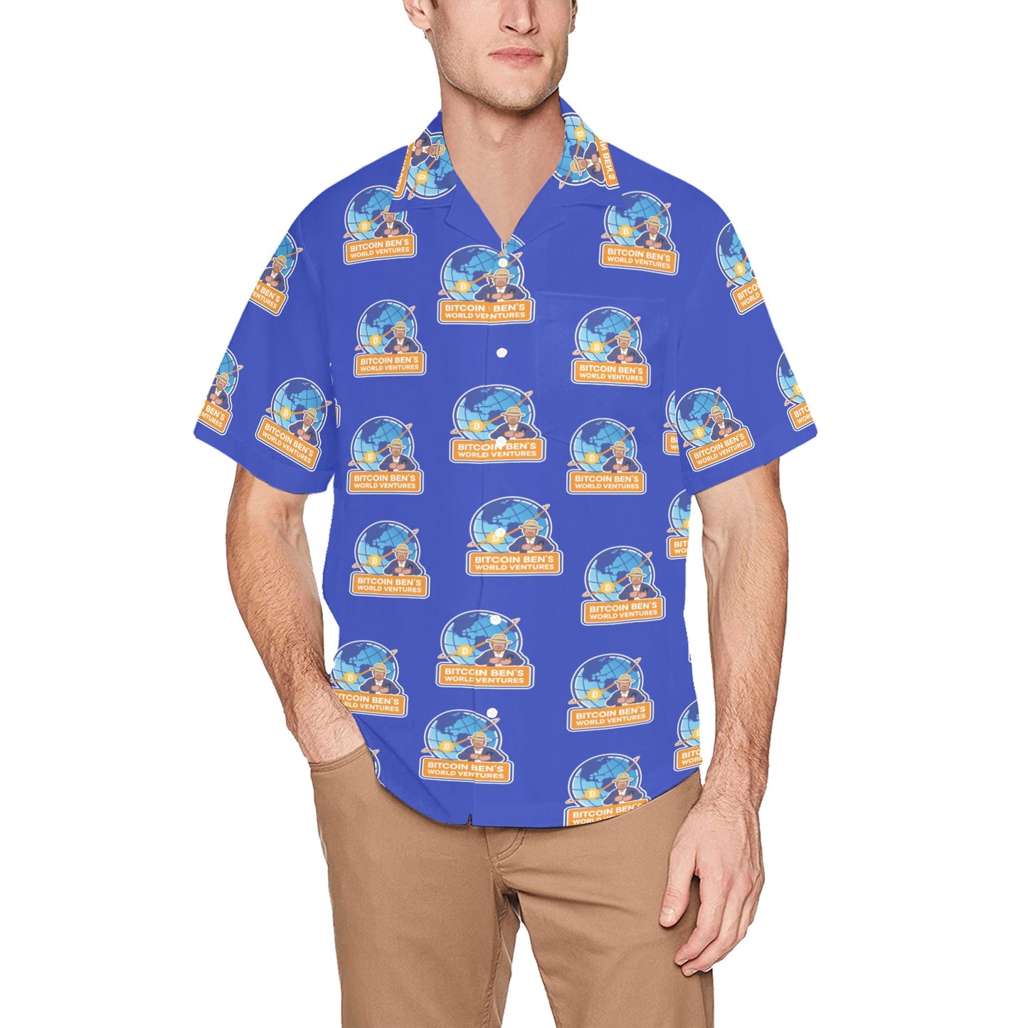 Bitcoin Ben.io LARGE Vertical Logo Hawaiian Shirt