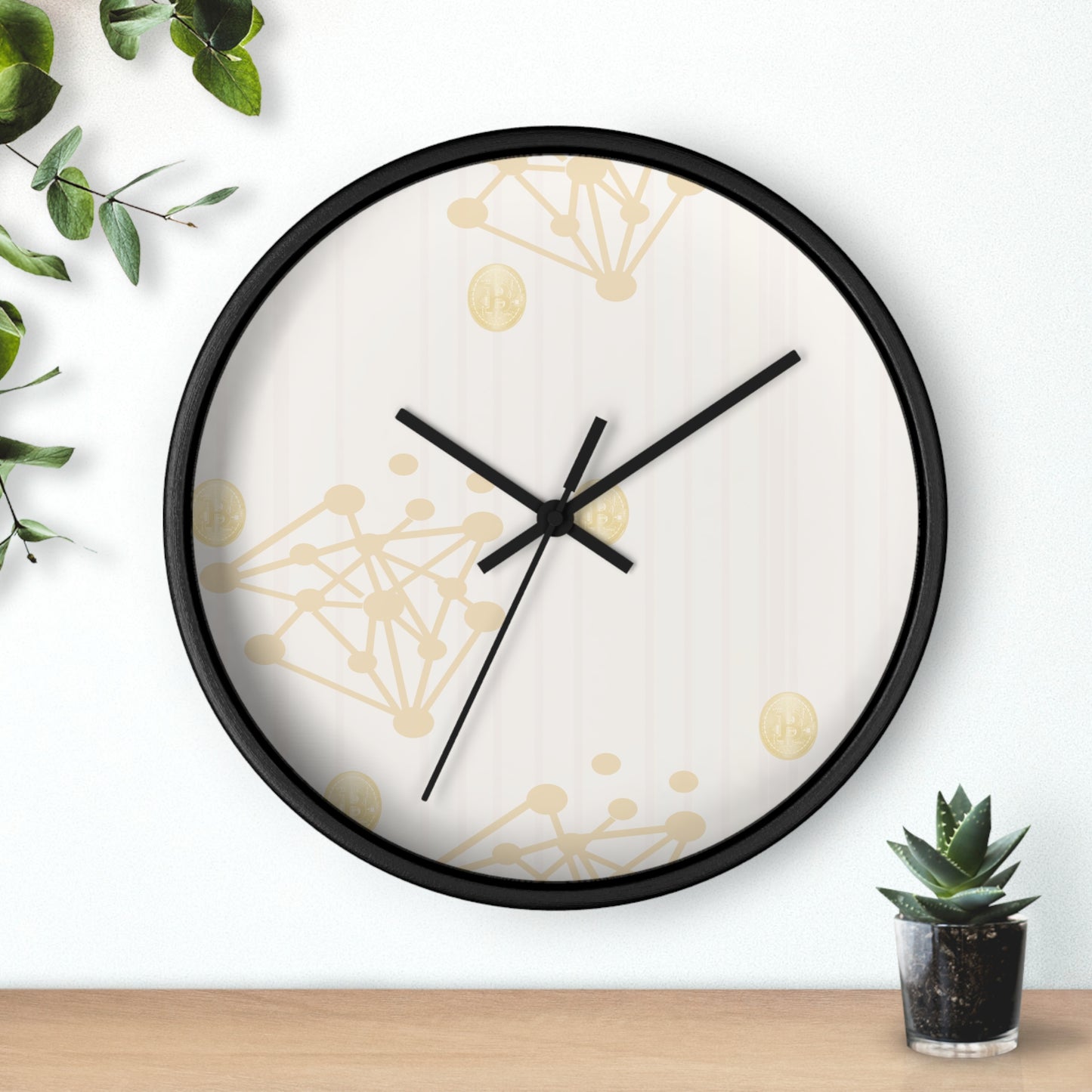 Gold Cryprto and Bitcon Wall Clock