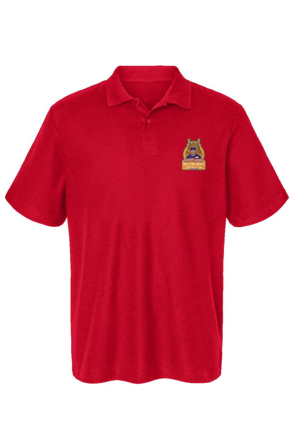 Bitcoin Ben Sarasota Club Gildan Cotton Pique Polo - Miniaday Designs, LLC.