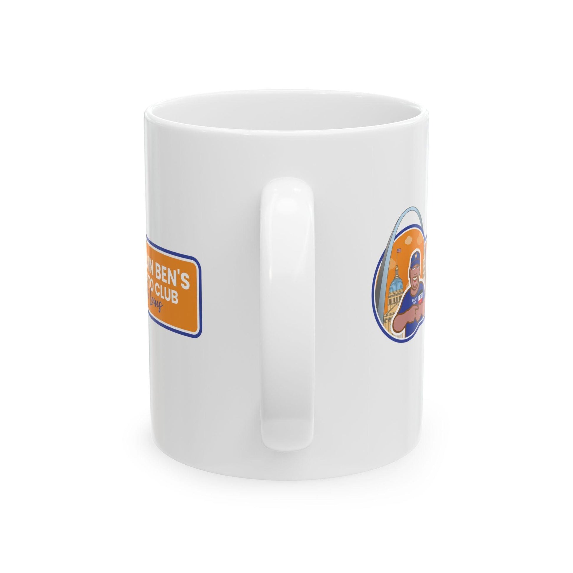 Bitcoin Ben St Louis Club White Ceramic Mug, (11oz, 15oz) - Miniaday Designs, LLC.
