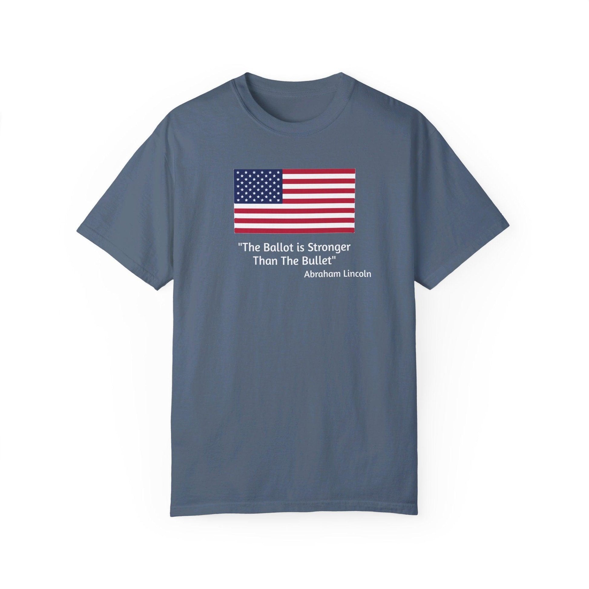 The Ballot is Stronger Than The Bullet Unisex Garment-Dyed T-shirt - Miniaday Designs, LLC.