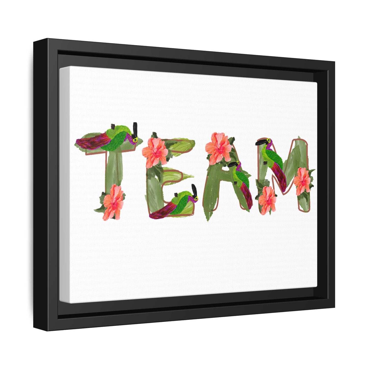 TEAM Toucan Alphabet Matte Canvas, Framed (Multi-color)