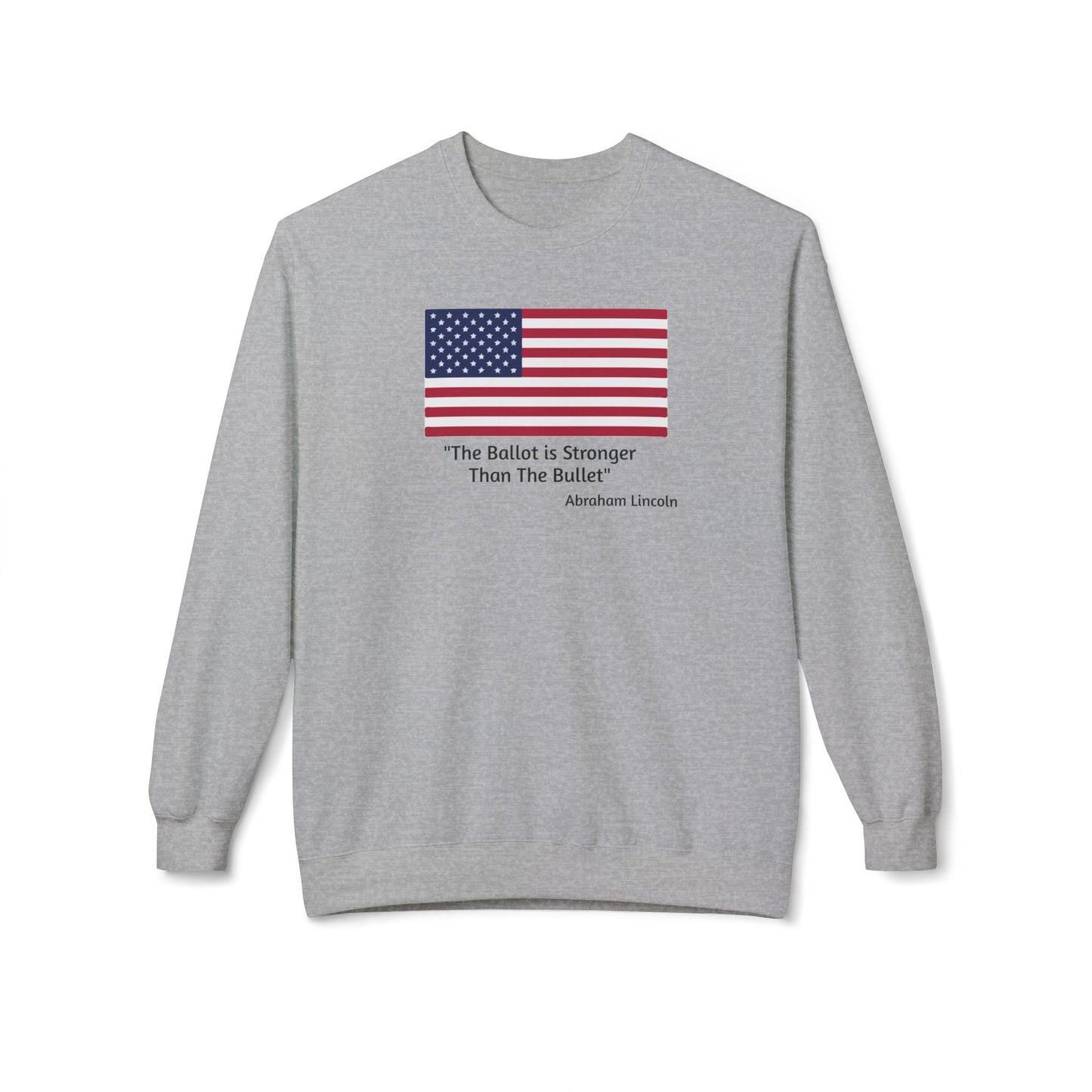 "The Ballot is Stronger Than The Bullet" Unisex Midweight Softstyle Fleece Crewneck Sweatshirt - Miniaday Designs, LLC.