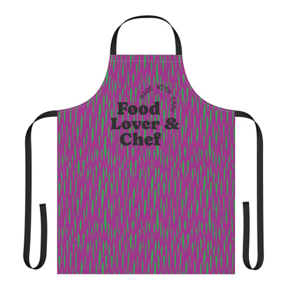 Animal Print Hot Pink and Pickle Green  Food Lover Chef Apron, 5-Color Straps (AOP)