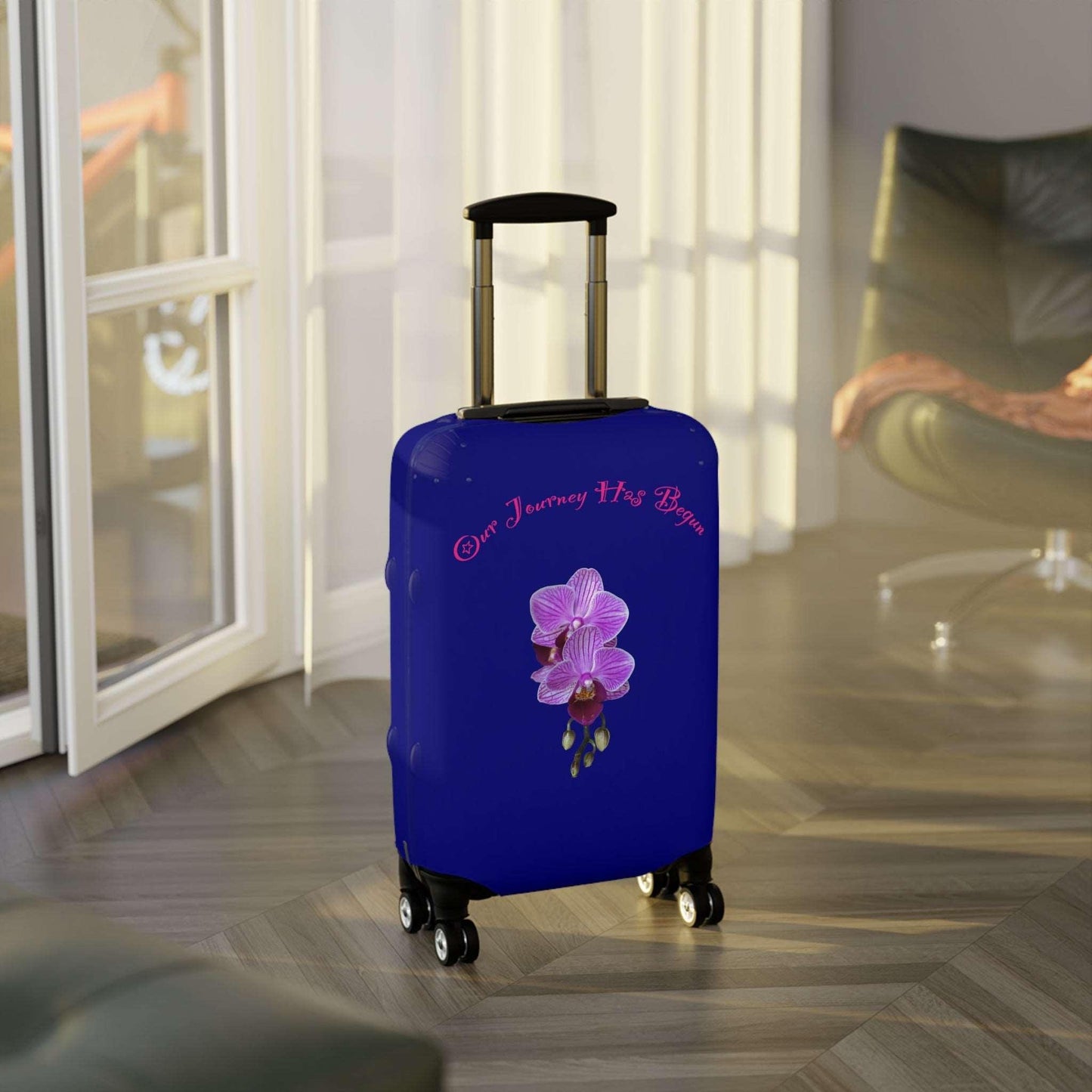 Lavender Voyage Collection by Miniaday Designs, LLC. Luggage Cover - Miniaday Designs, LLC.