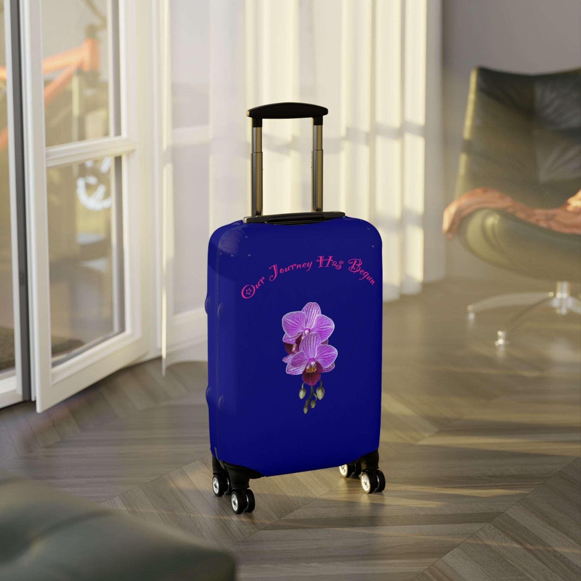 Lavender Voyage Collection by Miniaday Designs, LLC. Luggage Cover - Miniaday Designs, LLC.