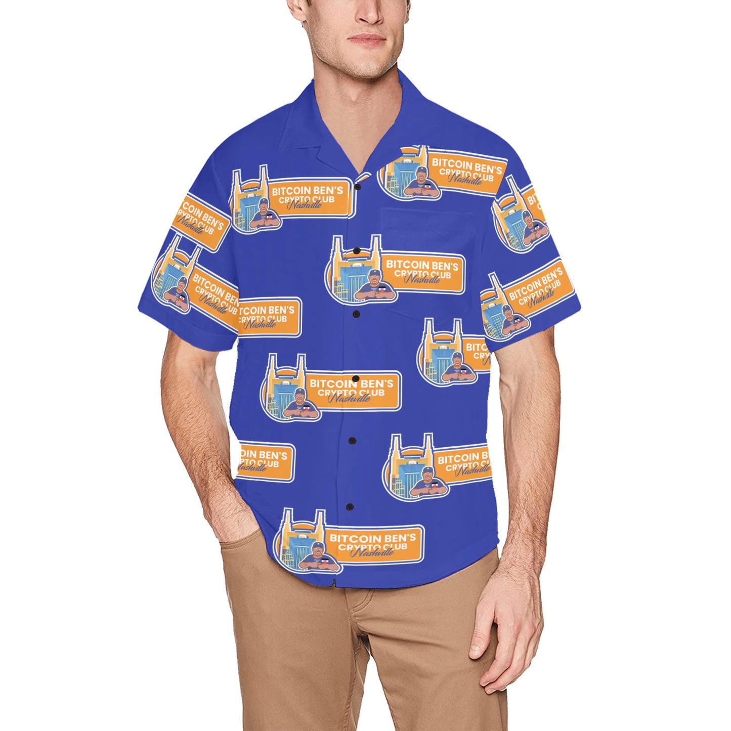 Miniaday Designs Bitcoin Ben Nashville Crypto Club Wide Logo Hawaiian Shirts