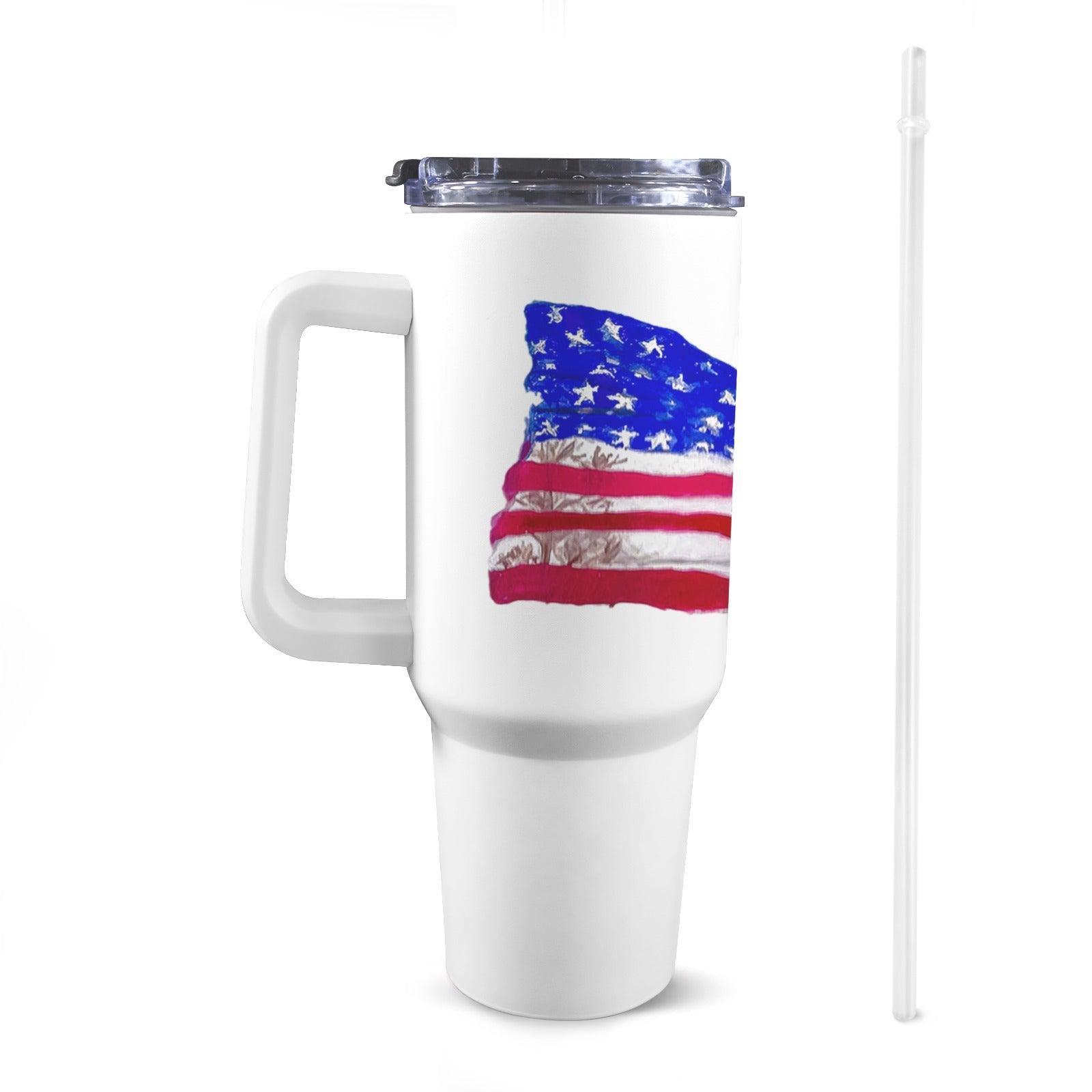 Miniaday Designs Patriotic 40 Oz Tumblers with Handles - Miniaday Designs, LLC.