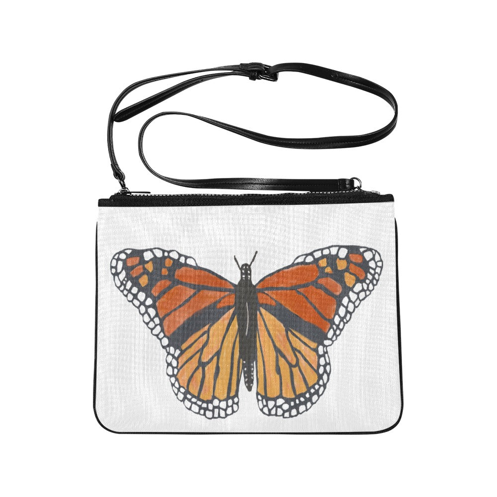 Slim Designer Clutch Bag- Miniaday Collection-Monarch Butterfly