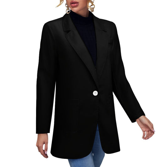 Miniaday Designs Women's Solid Blazer Black