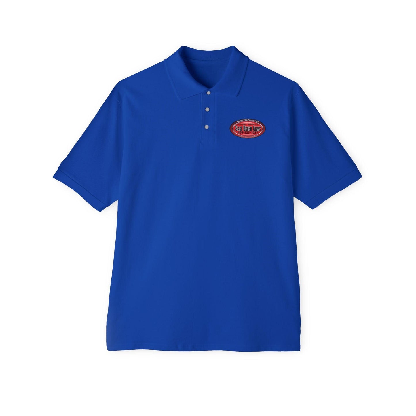 Sage Brush Arms Men's Piqué Polo - Miniaday Designs, LLC.