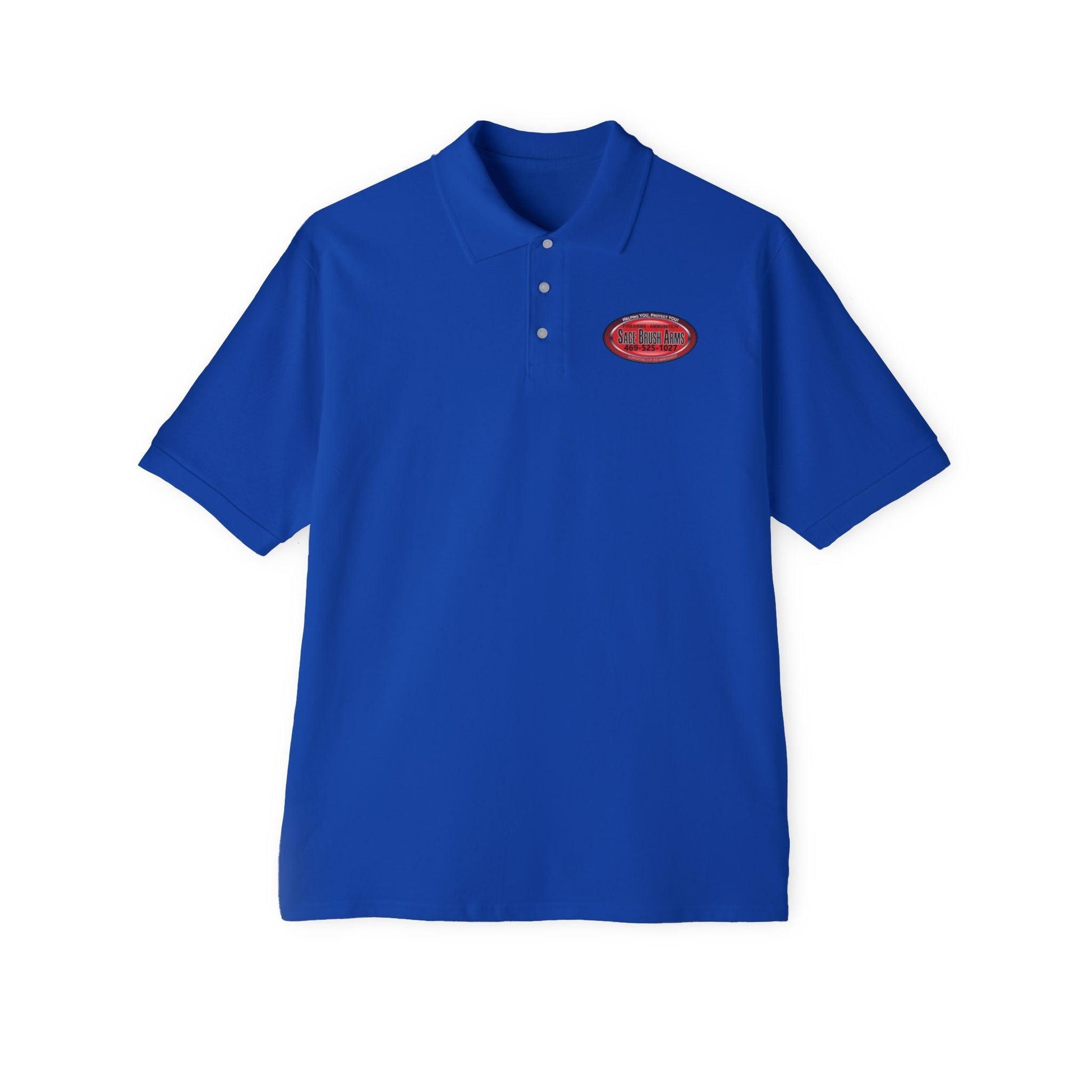 Sage Brush Arms Men's Piqué Polo - Miniaday Designs, LLC.