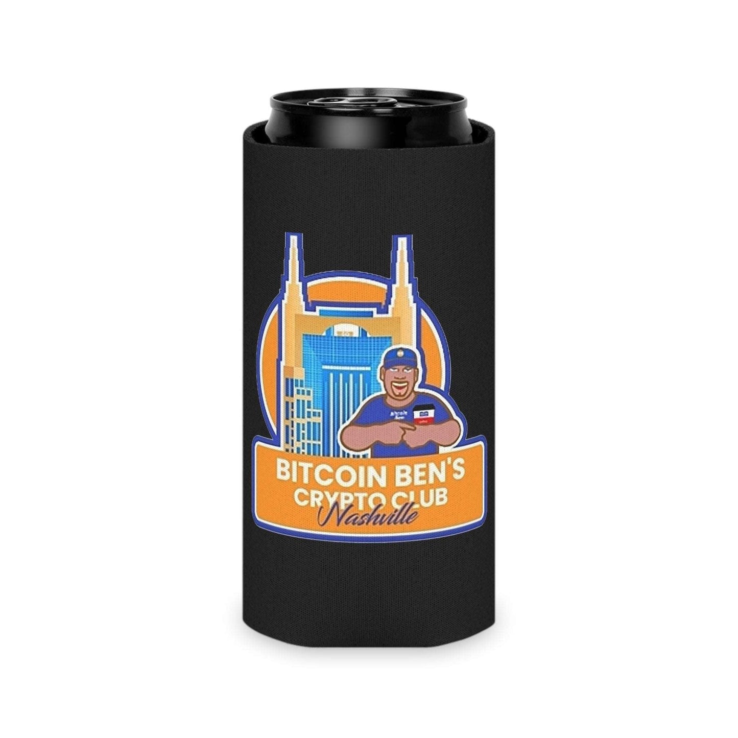 Bitcoin Ben Nashville Club Can Cooler - Miniaday Designs, LLC.