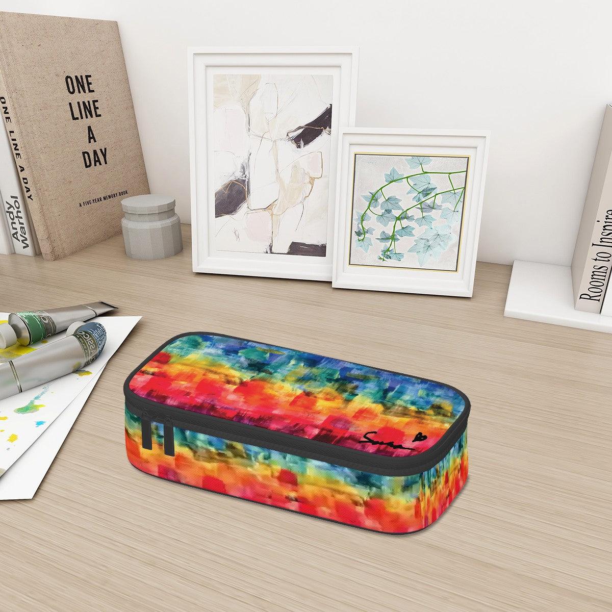 Sara's Rainbow Big Pencil Case - Miniaday Designs, LLC.