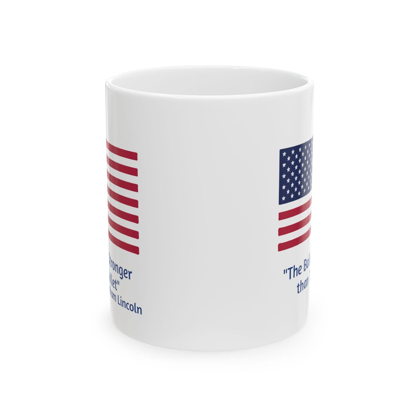 The Ballot is Stronger Than The Bullet Ceramic Mug, (11oz, 15oz) - Miniaday Designs, LLC.