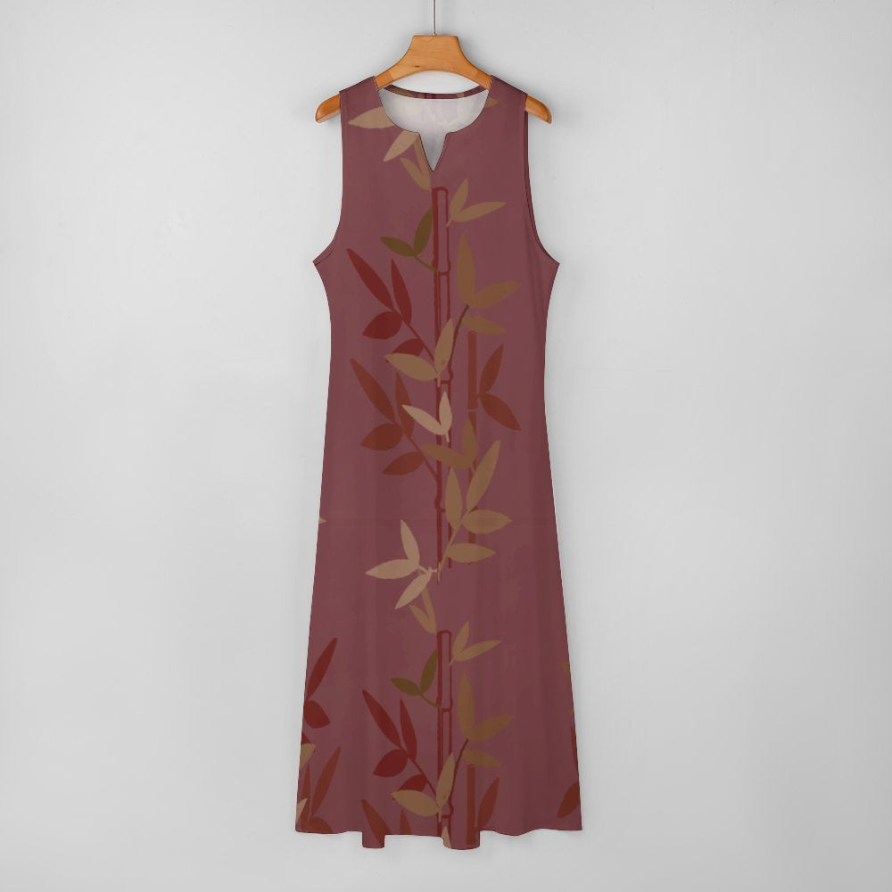 Miniaday Designs Bamboo Collection Sleeveless Long Dress (GQ) Brown
