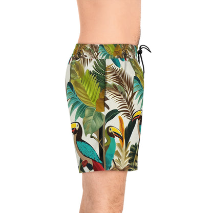 Miniaday Designs Men's Mid-Length Swim Shorts Tropical Toucan - Miniaday Designs, LLC.