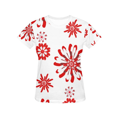 Miniaday Designs Crimson Petal Contrast Women's Tops