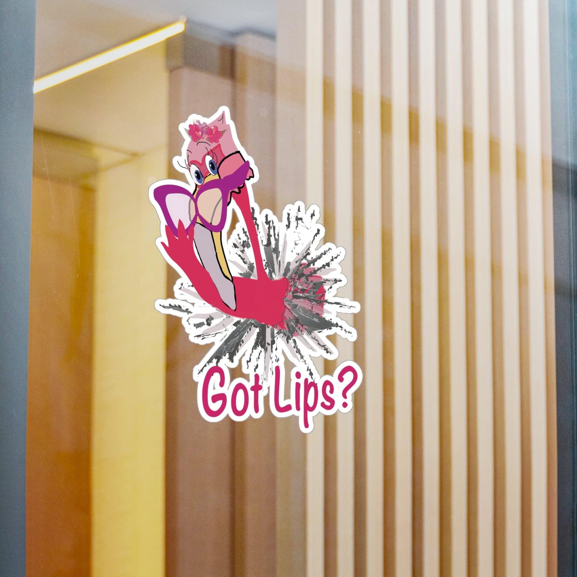 Flamingo Got Lips Kiss-Cut Vinyl Decals - Miniaday Designs, LLC.