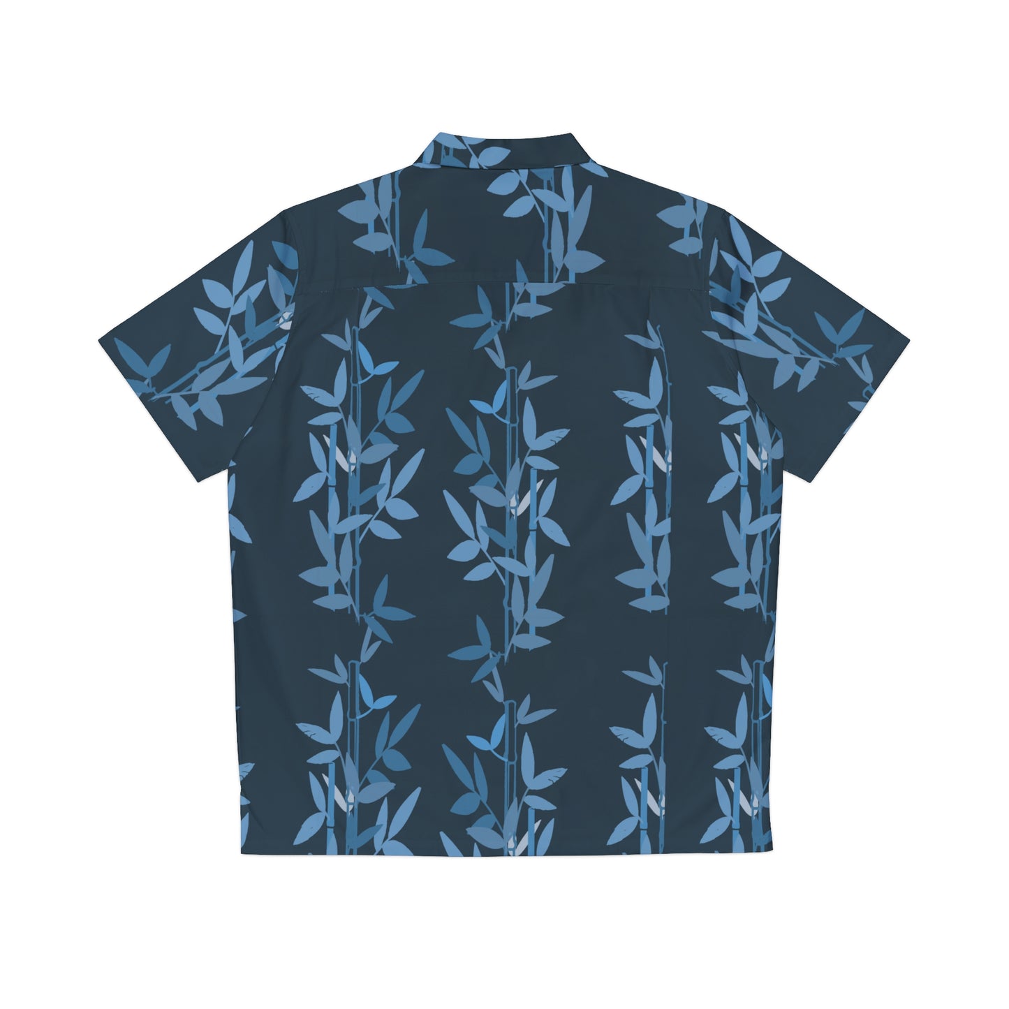 Miniaday Designs Camisa hawaiana para hombre de bambú azul oscuro