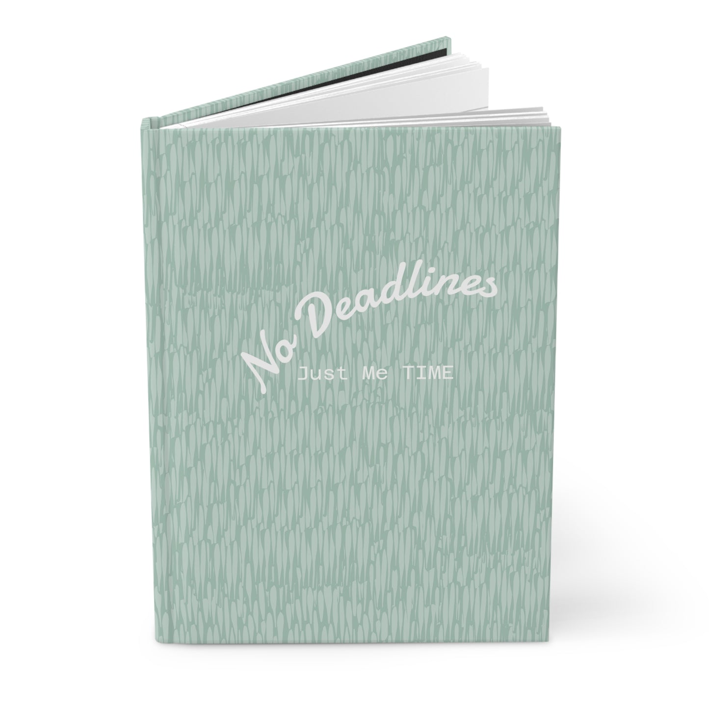 Soft Green Animal Print No Deadlines Hardcover Journal Matte