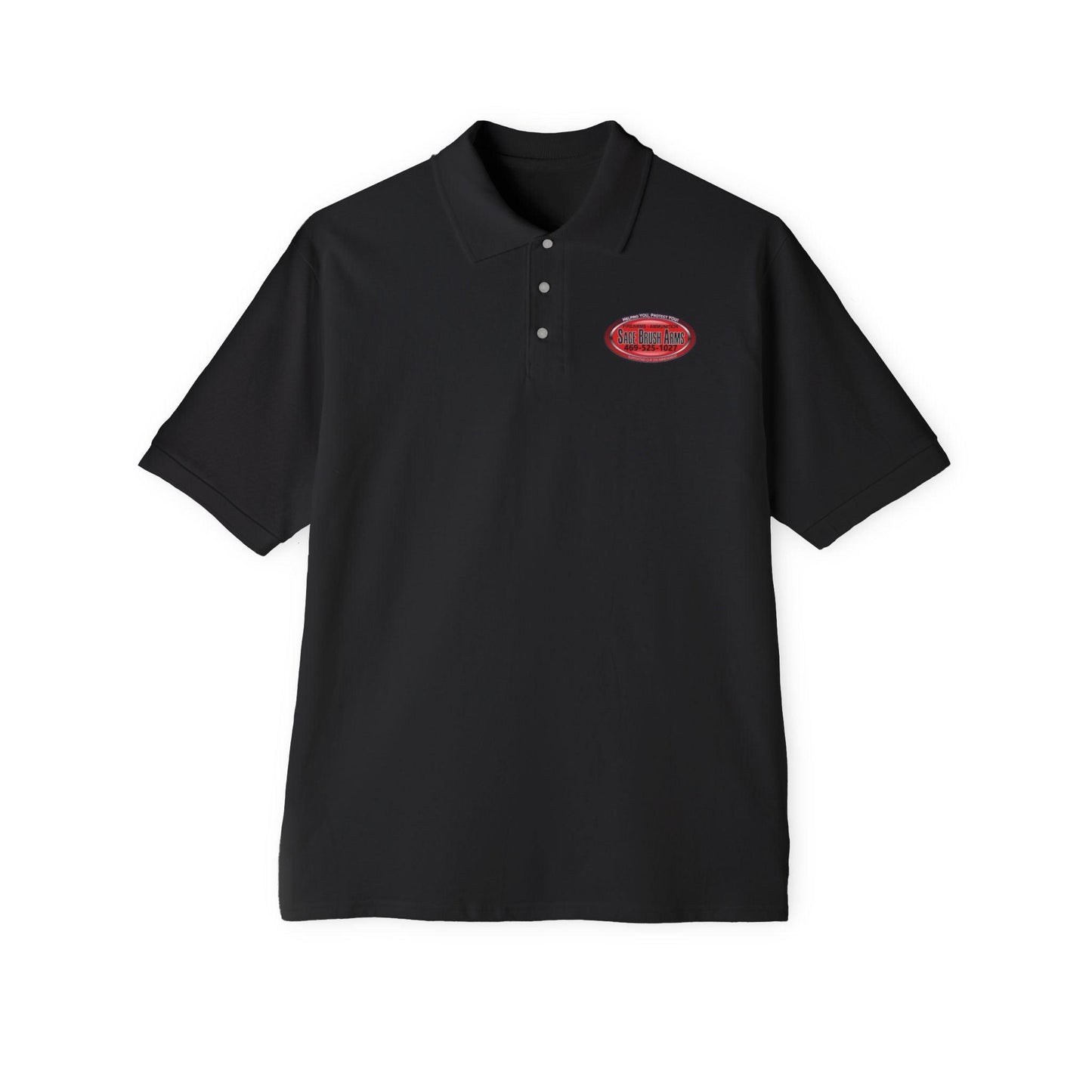 Sage Brush Arms Men's Piqué Polo - Miniaday Designs, LLC.
