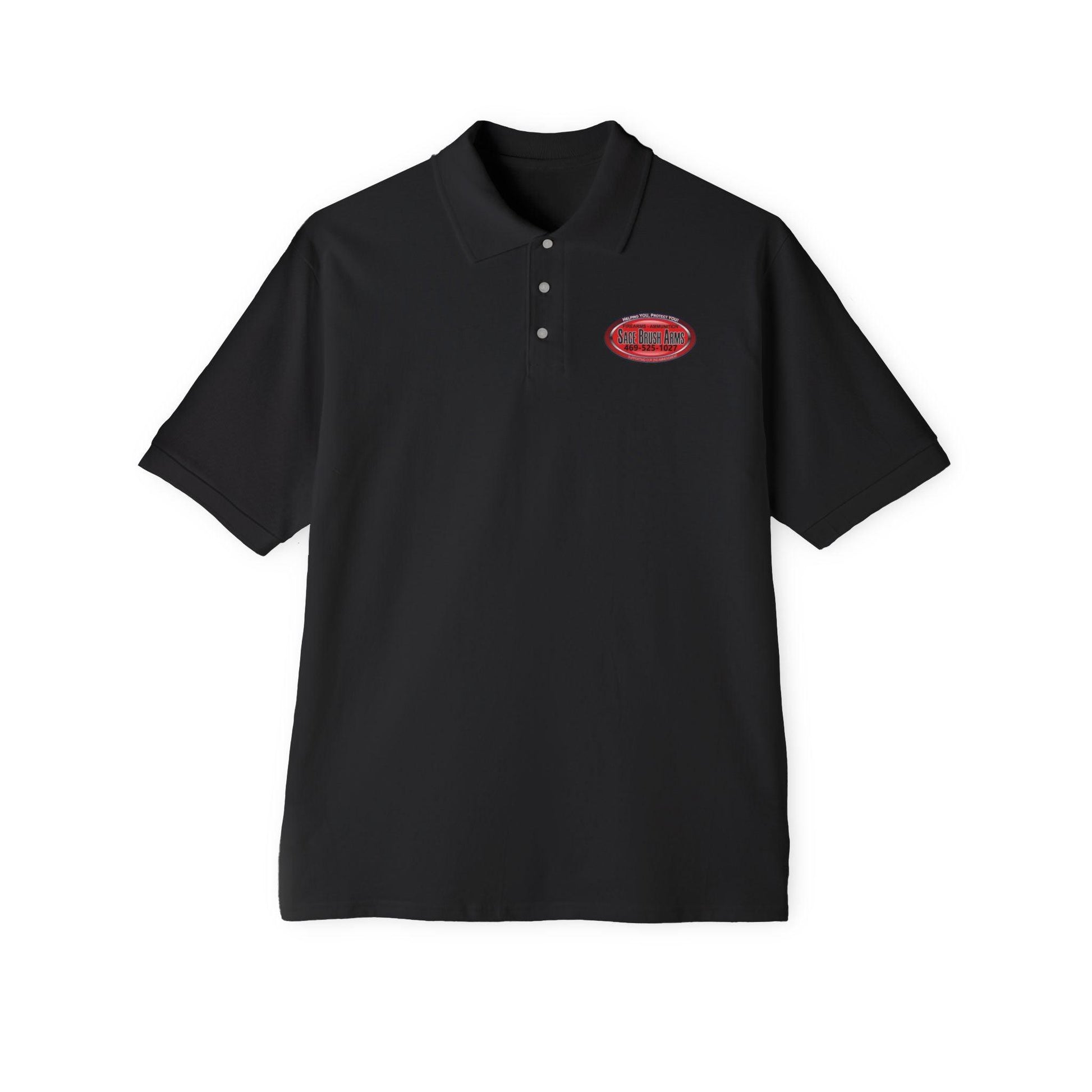 Sage Brush Arms Men's Piqué Polo - Miniaday Designs, LLC.