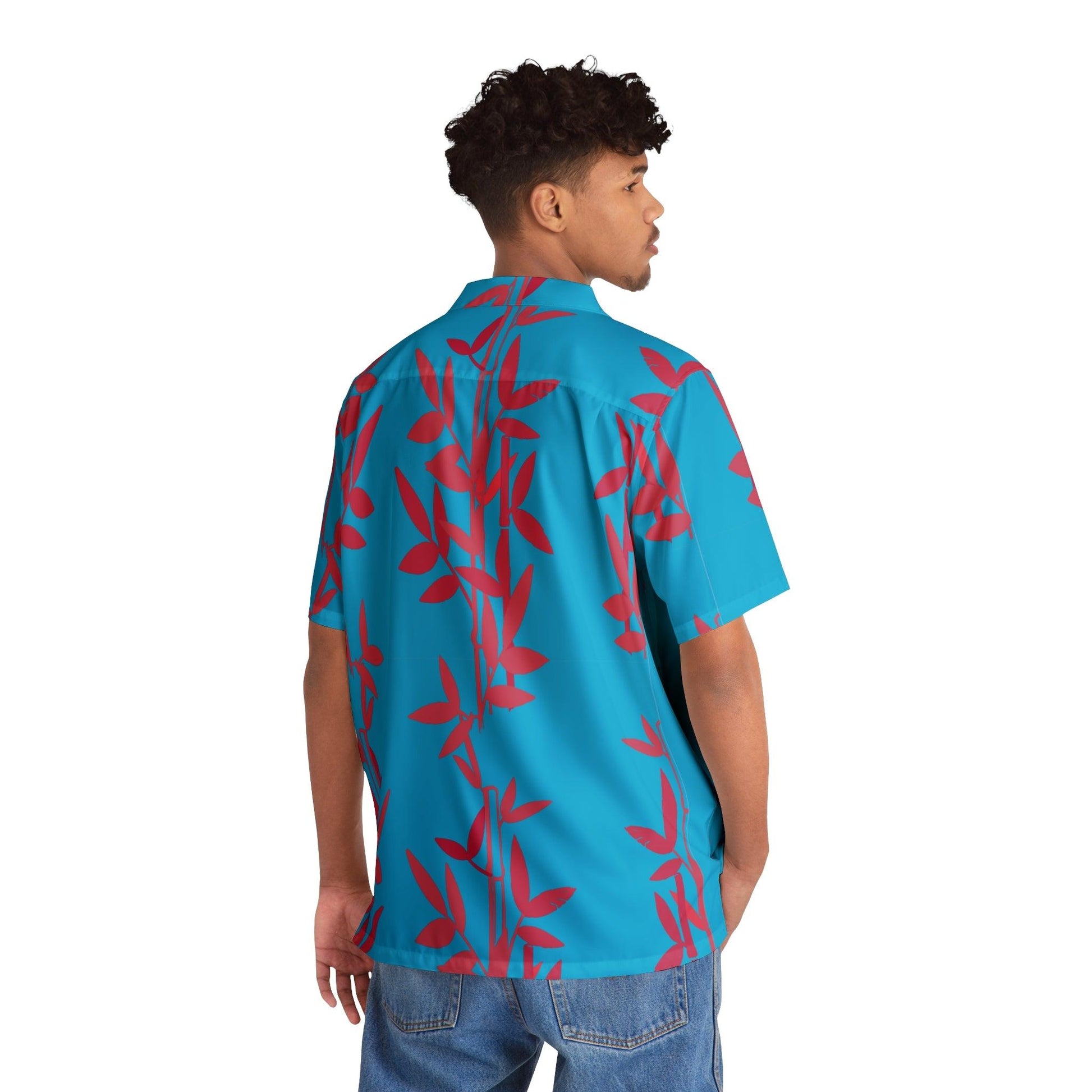 Miniaday Designs Teal Bamboo Men's Hawaiian Shirt - Miniaday Designs, LLC.