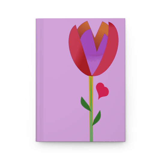 Bright Red and Purple Tulip Hardcover Journal Matte