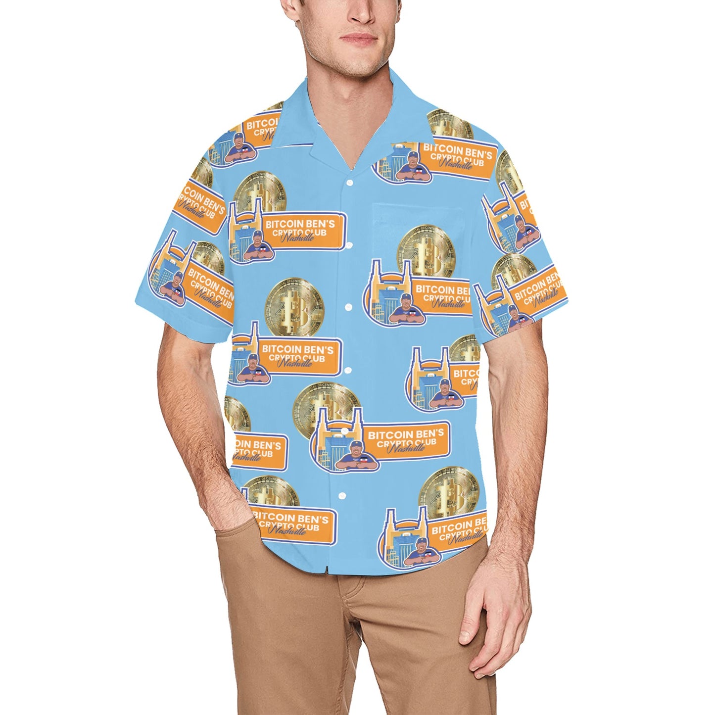 Miniaday Designs Bitcoin Ben Nashville Crypto Club Wide Logo Hawaiian Shirts