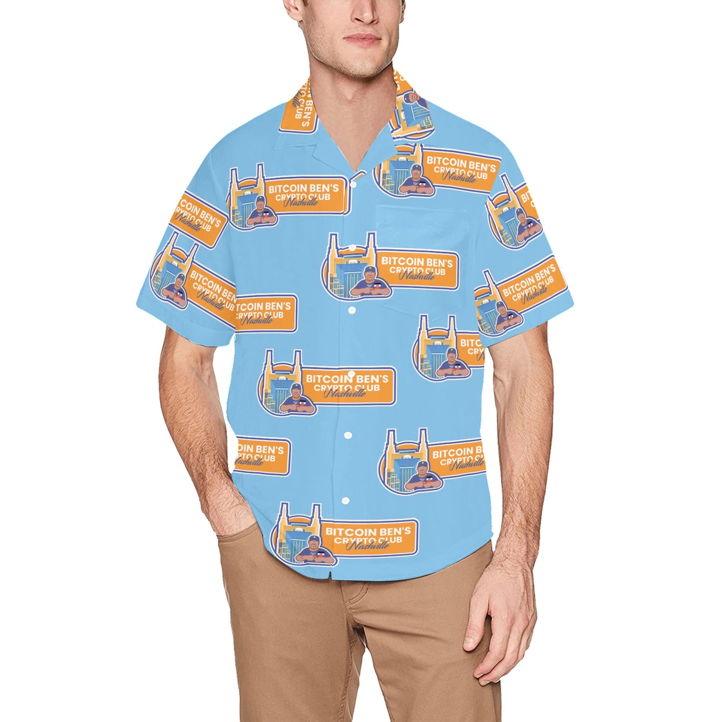 Miniaday Designs Bitcoin Ben Nashville Crypto Club Wide Logo Hawaiian Shirts