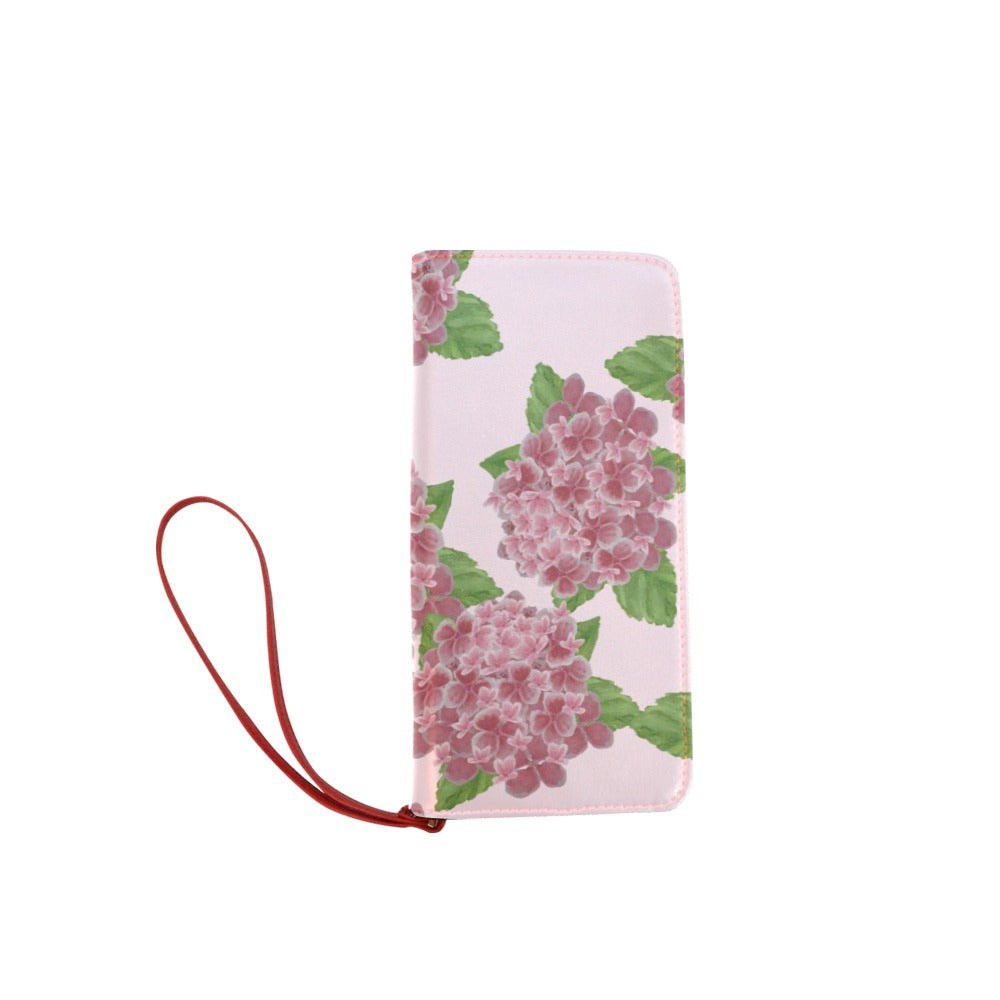 Watercolor Hydrangea Designer Wristlet Wallet | Miniaday Designs