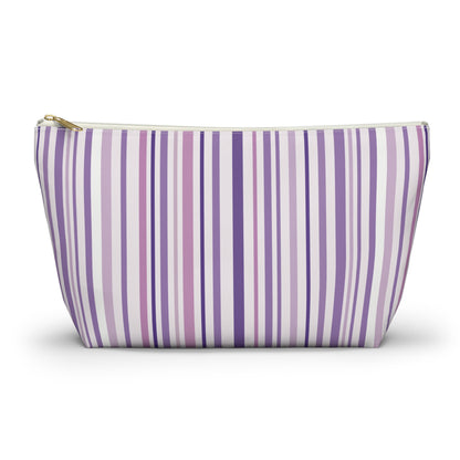 Pink and Purple Stripes Accessory Pouch w T-bottom