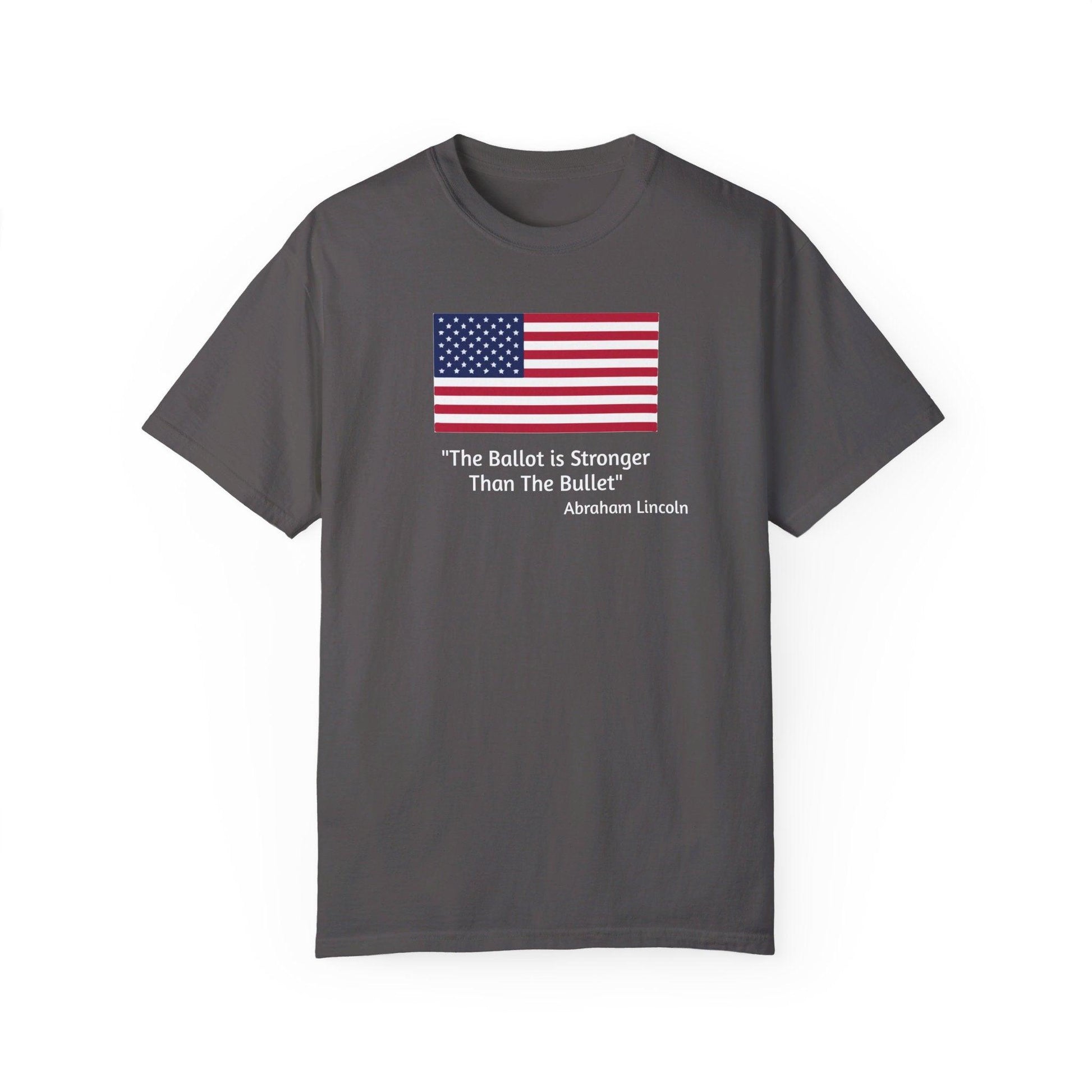 The Ballot is Stronger Than The Bullet Unisex Garment-Dyed T-shirt - Miniaday Designs, LLC.
