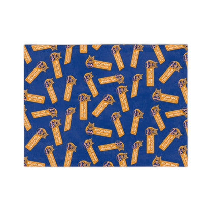 Miniaday Designs Bitcoin Ben Crypto Club Logo Velveteen Minky Blanket Blue - Miniaday Designs, LLC.