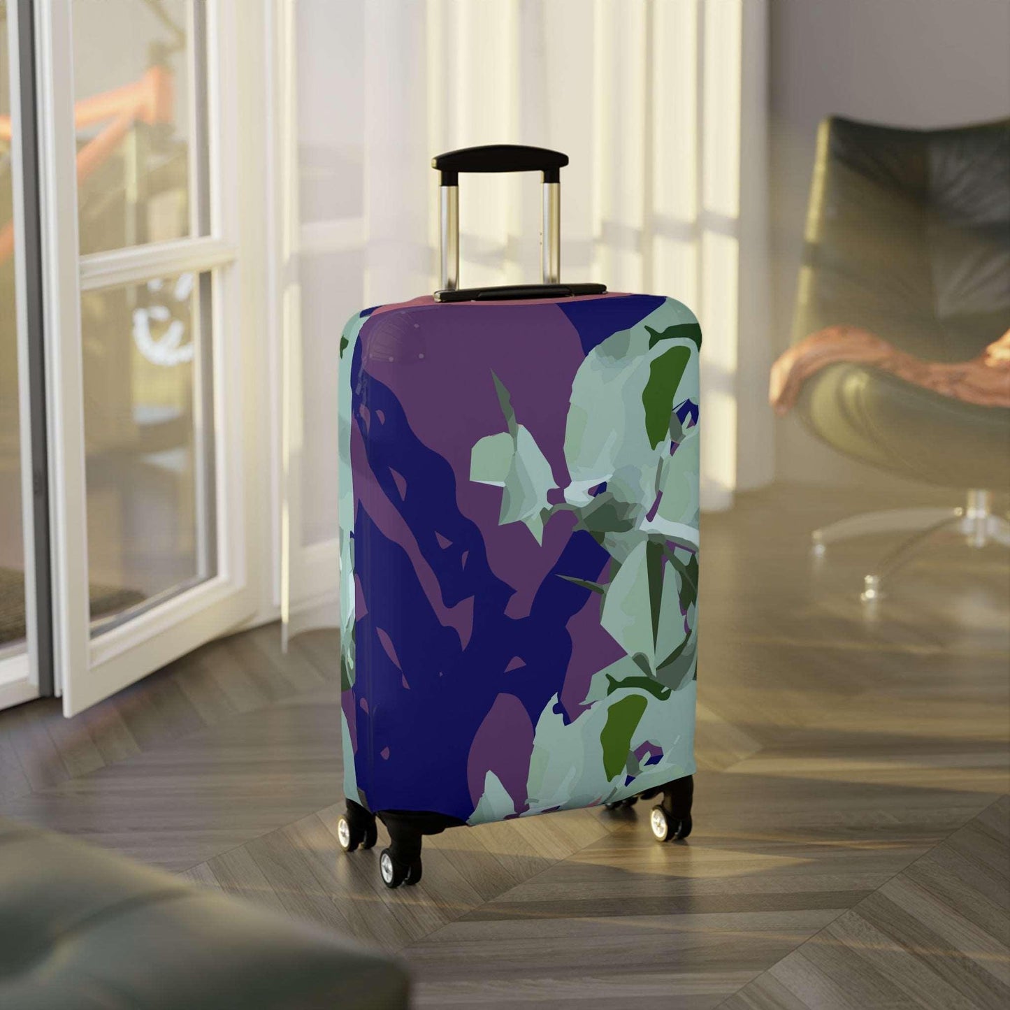 Floral Abstraction Harmony Collection by Miniaday Designs, LLC. Luggage Cover - Miniaday Designs, LLC.