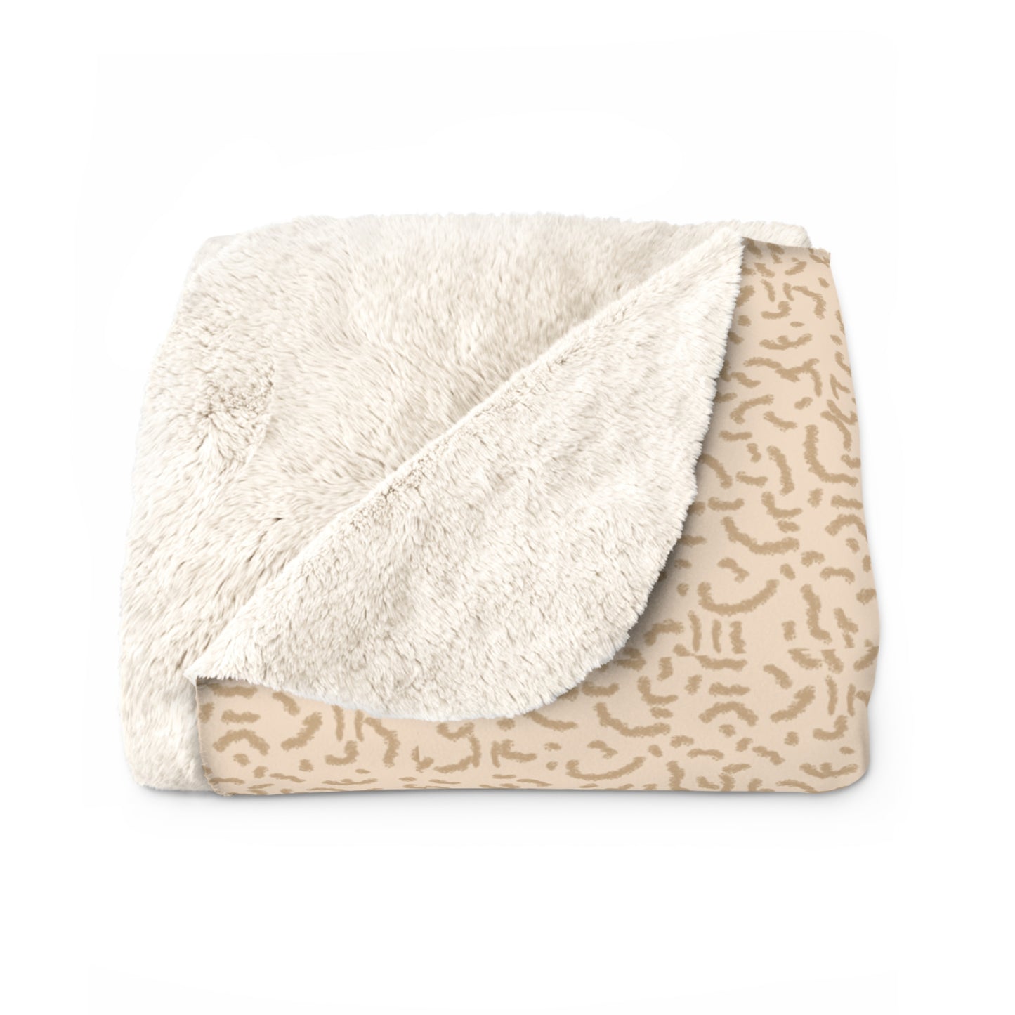 Animal Print Cream and Brown Sherpa Fleece Blanket