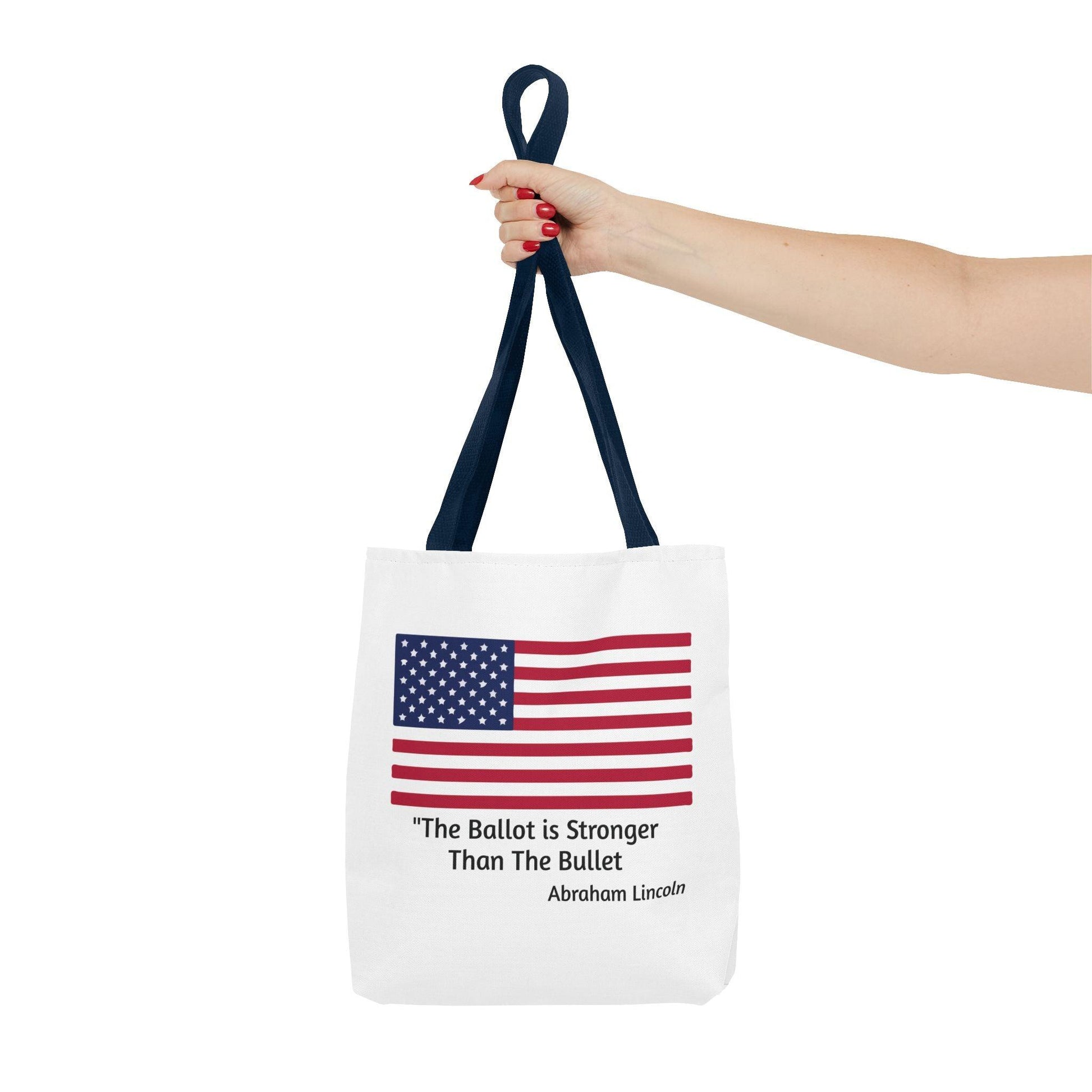 The Ballot is Stronger Than The Bullet Tote Bag (AOP) - Miniaday Designs, LLC.