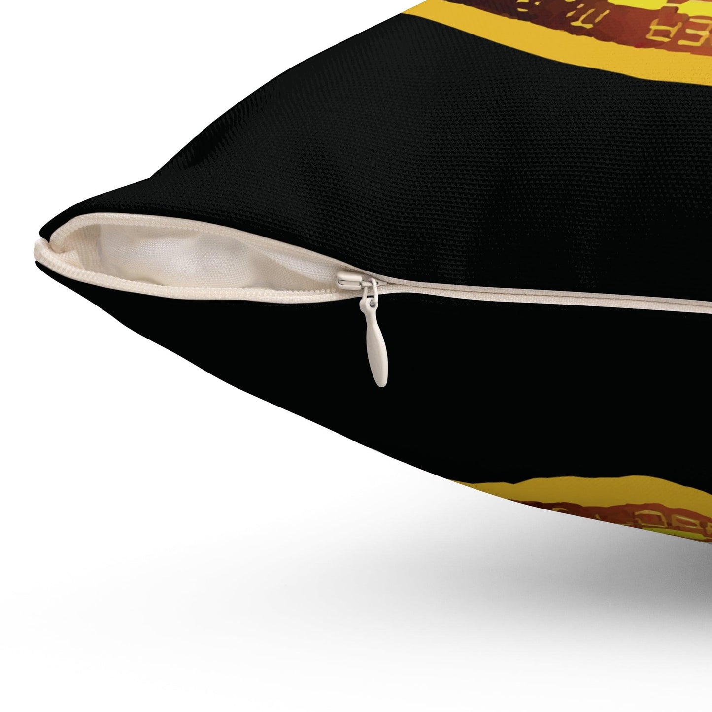 Bitcoin Spun Polyester Square Pillow - Miniaday Designs, LLC.