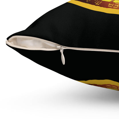 Bitcoin Spun Polyester Square Pillow - Miniaday Designs, LLC.