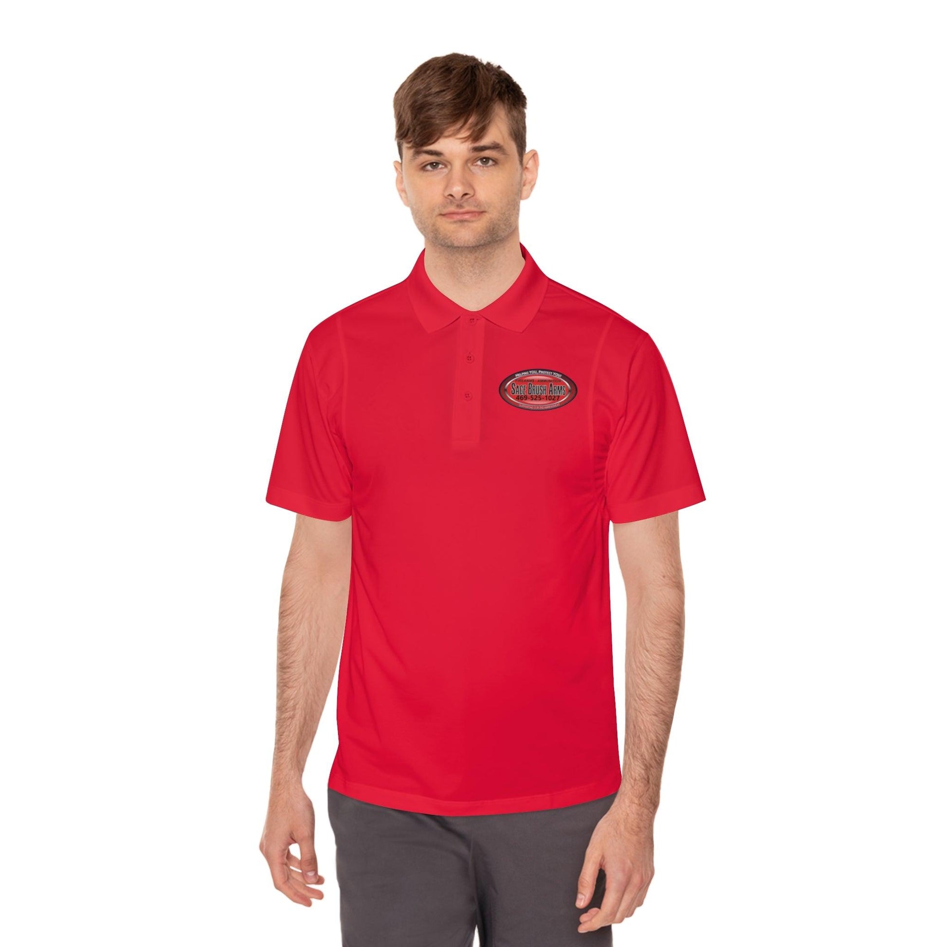 Sage Brush Arms Logo Men's Sport Polo Shirt - Miniaday Designs, LLC.