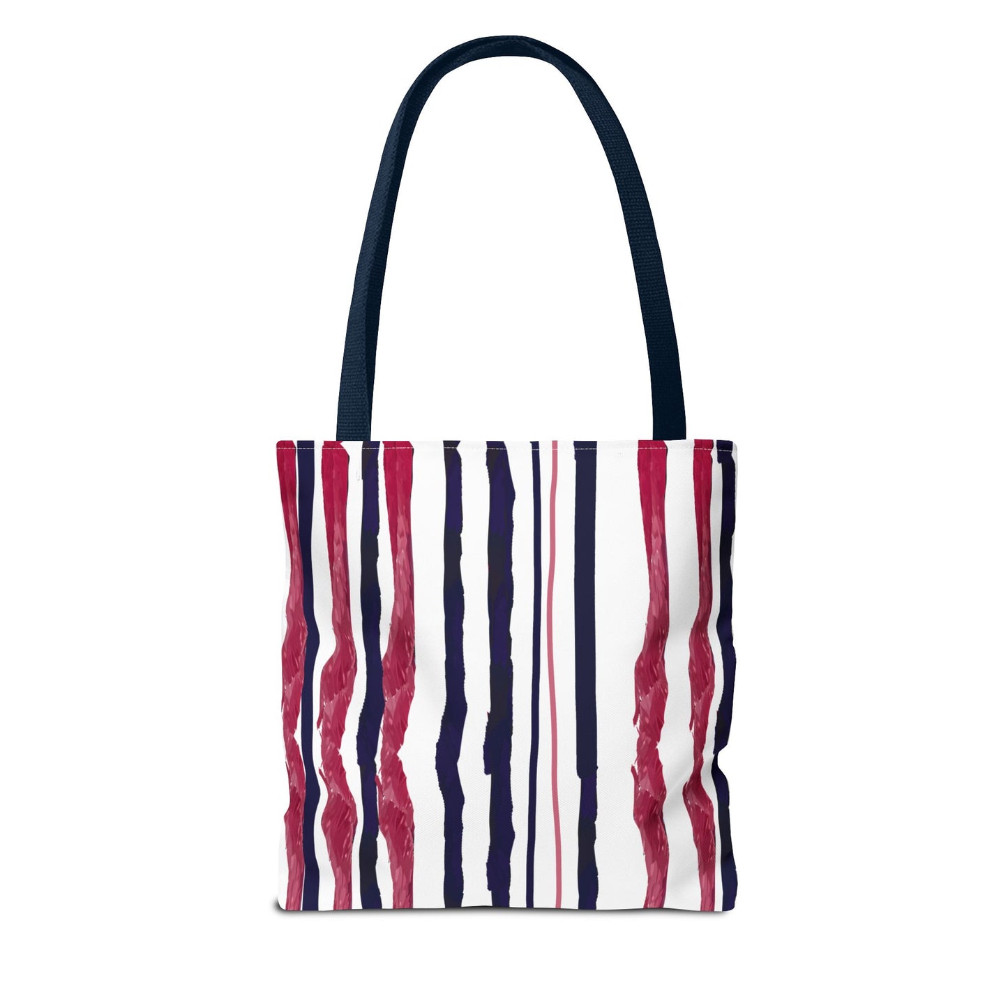Patriotic Hand Drawn Red White and Blue StripesTote Bag (AOP)