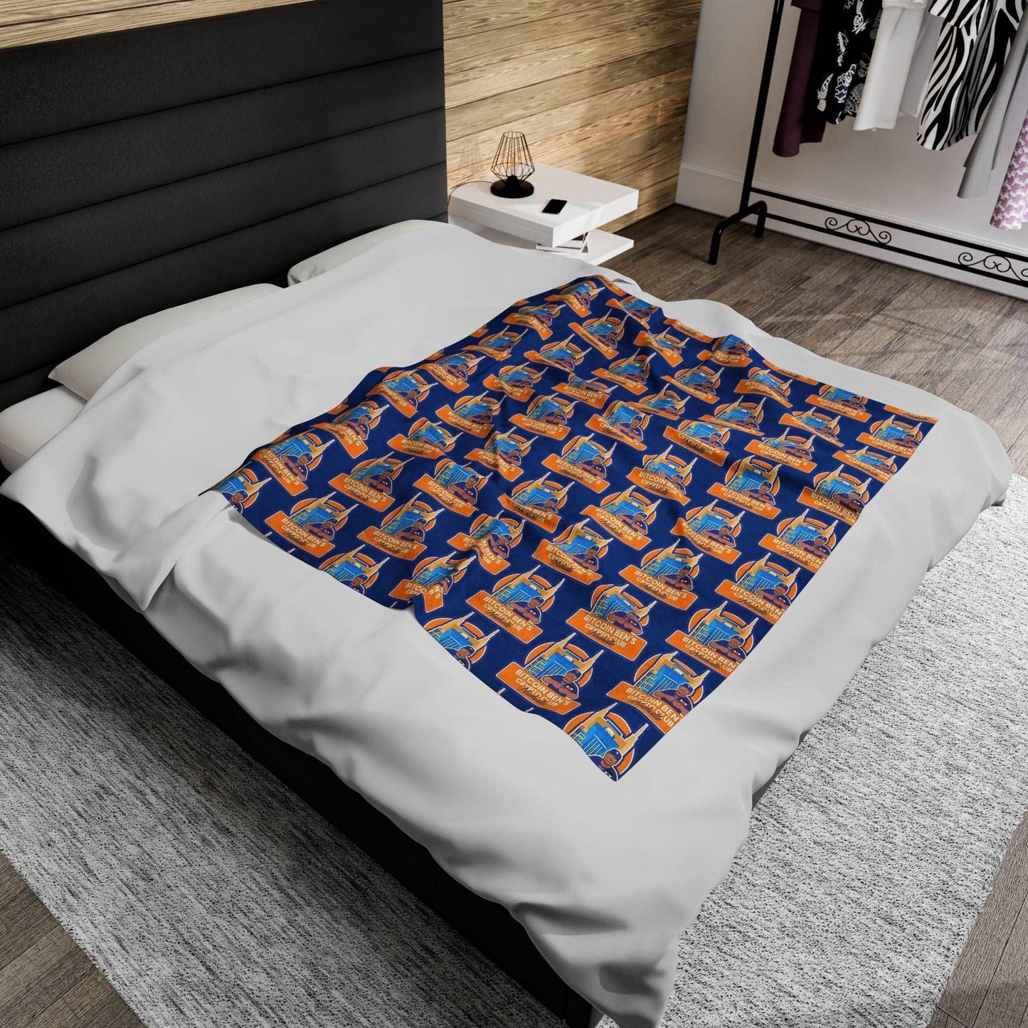 Bitcoin Ben Nashville Collection Velveteen Plush Blanket - Miniaday Designs, LLC.