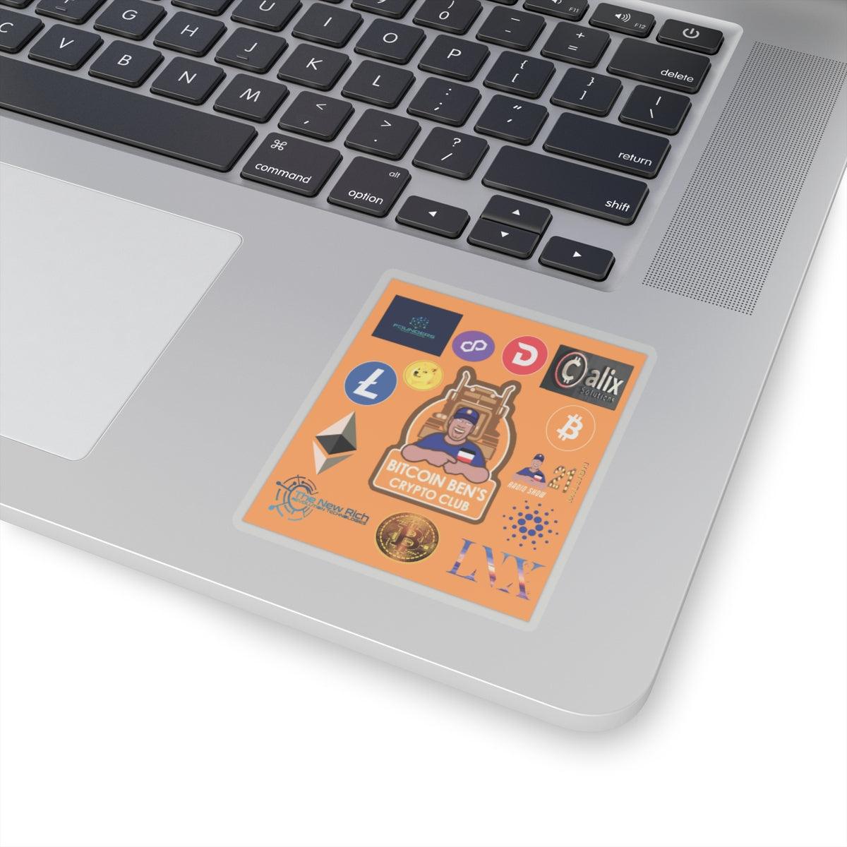 Bitcoin Ben and Cryptos Kiss-Cut Stickers - Miniaday Designs, LLC.