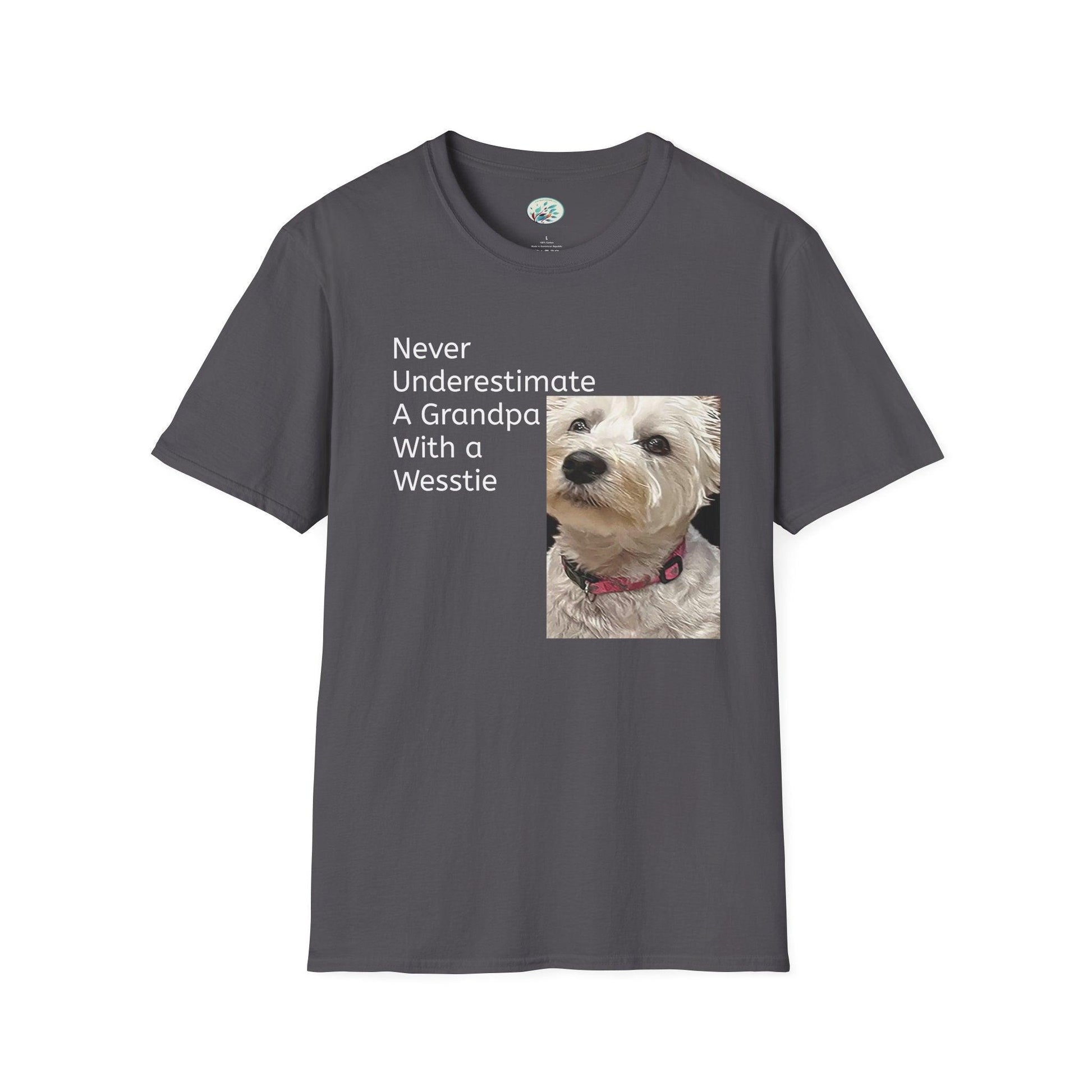 Never Understimate a Westie Unisex Softstyle T-Shirt - Miniaday Designs, LLC.